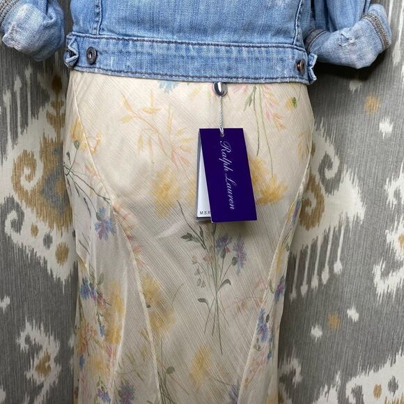 Ralph Lauren Purple Label Dresses & Skirts - Ralph Lauren Pre-Spring 18 Collection Vanilla Wildflower Silk Chiffon Maxi Skirt